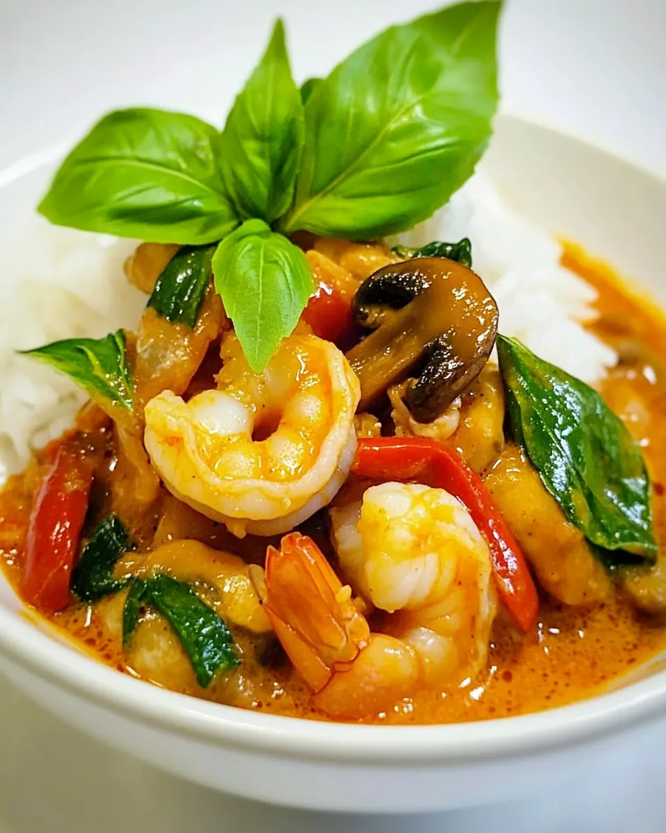 Quick 10-Minute Shrimp and Mushroom Thai Curry recipe photo