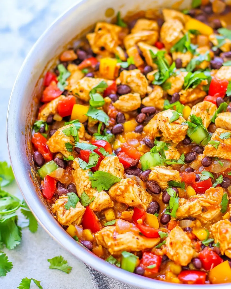 Healthy 15-Minute Salsa and Black Bean Chicken Skillet recipe photo