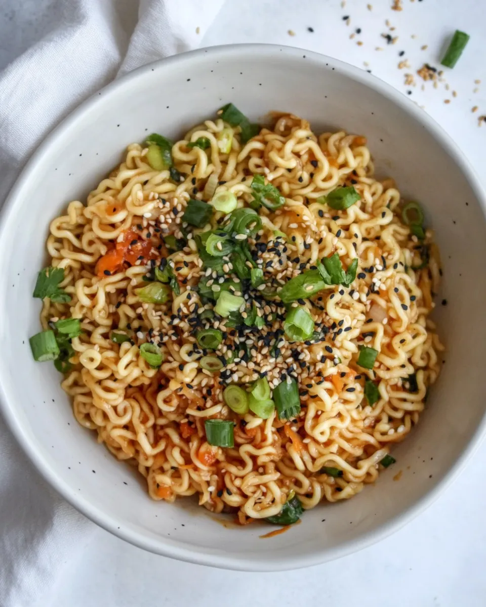 Amazing 15 Minute Sesame Ramen Noodles. food shot
