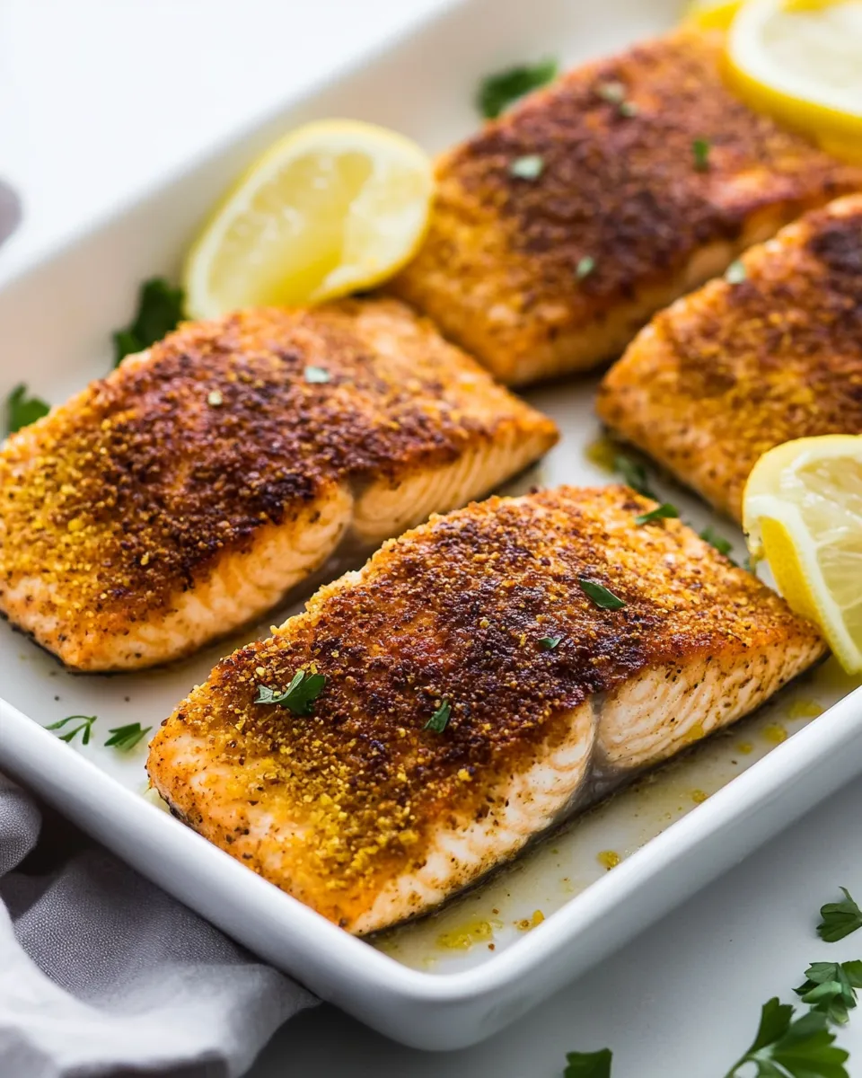 Delicious 15 minute Crunchy Lemon Almond Crusted Salmon image