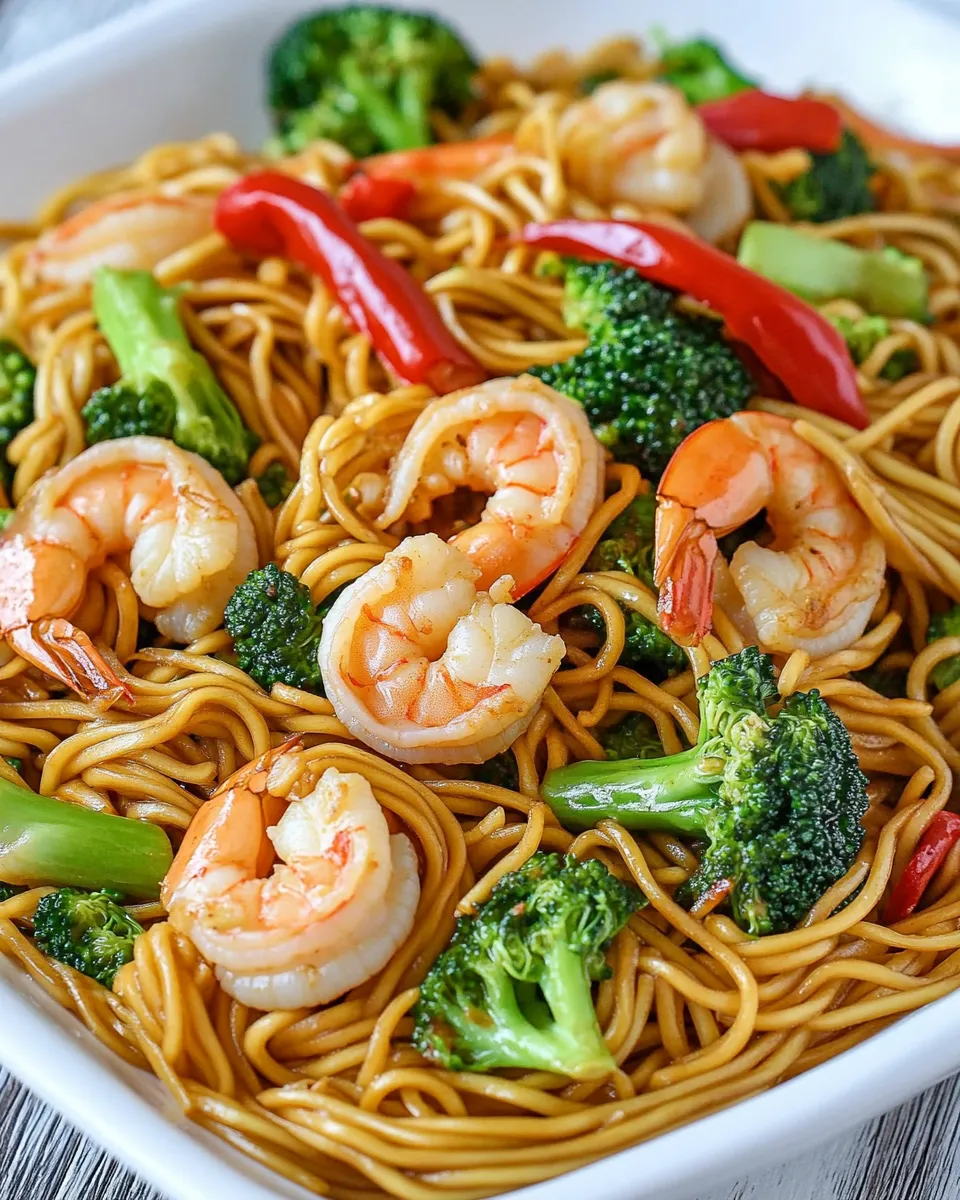 Easy 20-Minute Shrimp and Broccoli Lo Mein photo