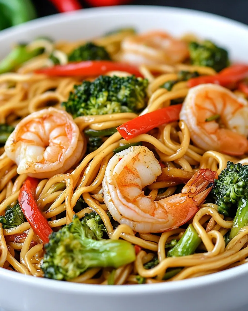 Delicious 20-Minute Shrimp and Broccoli Lo Mein image