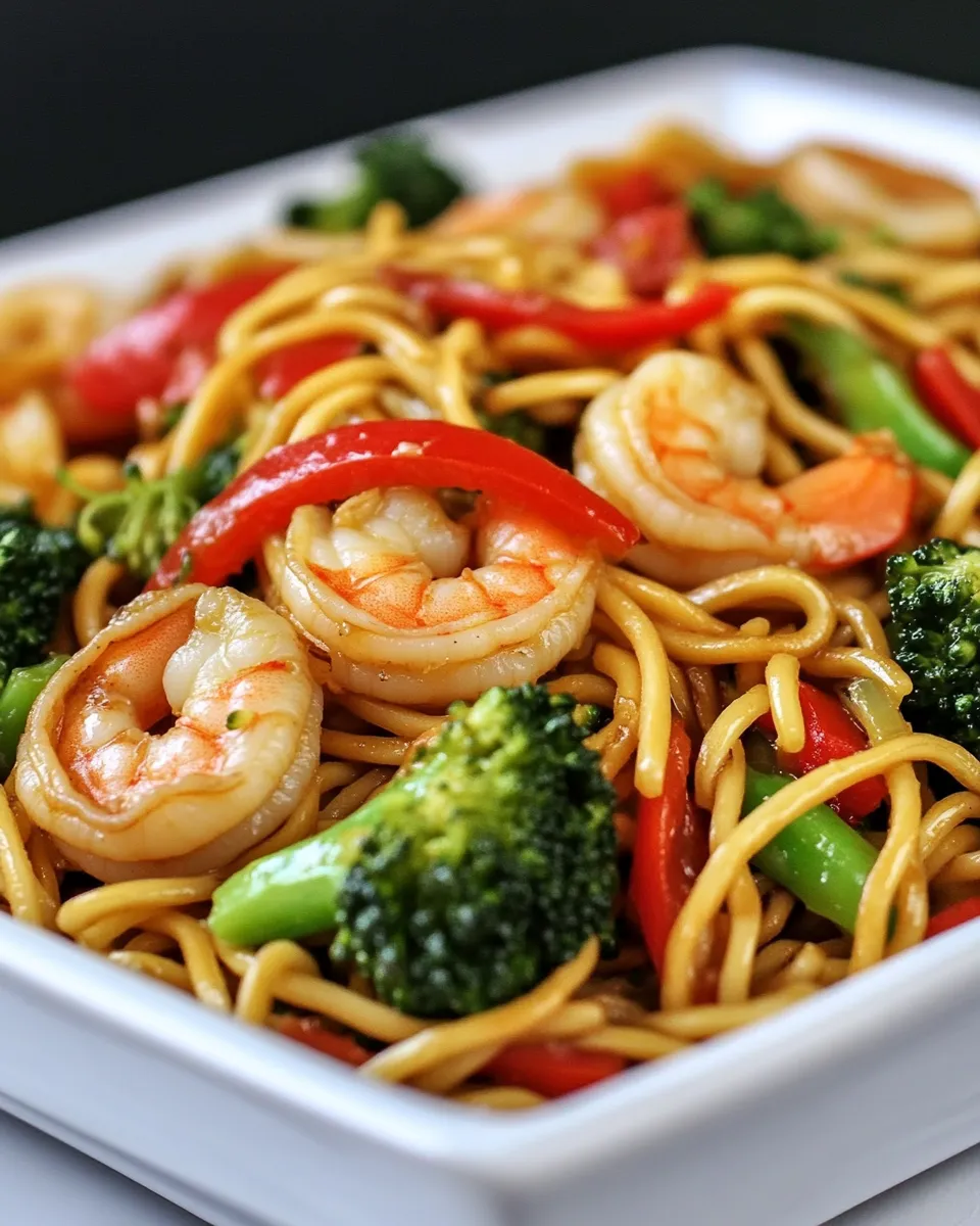 Savory 20-Minute Shrimp and Broccoli Lo Mein dish photo