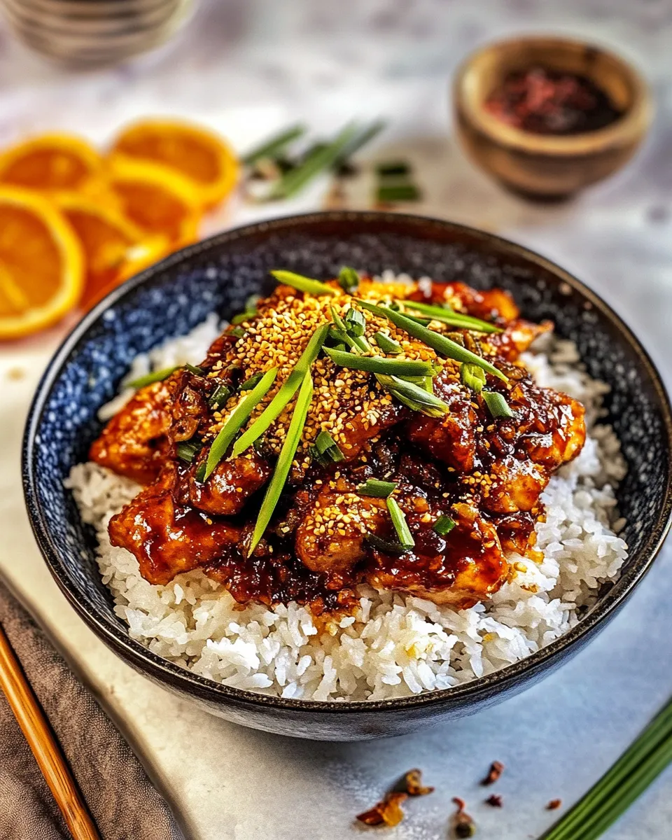 Healthy 20 Minute Crispy Orange Garlic Chicken. shot