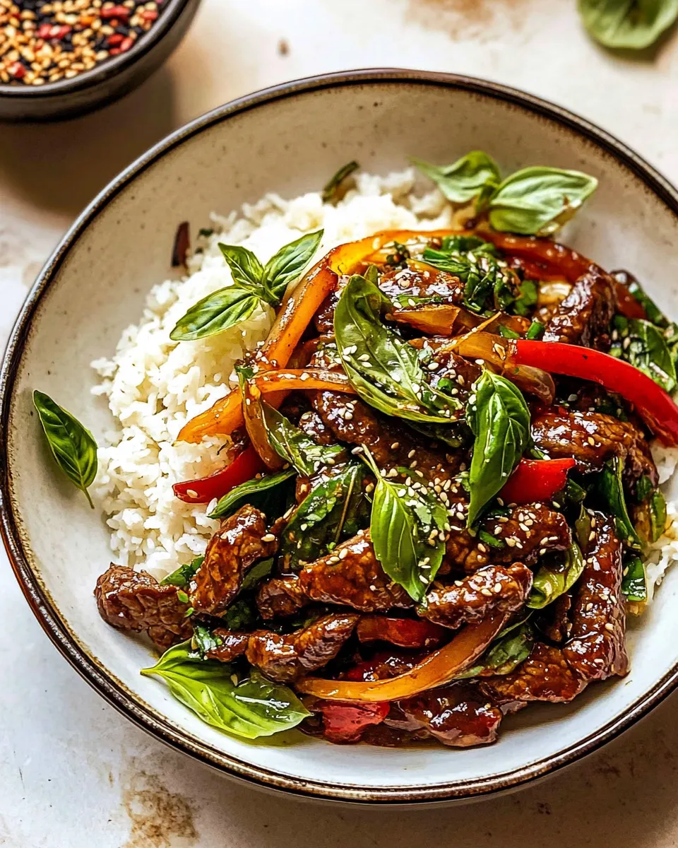 Tasty 20 Minute Sesame Basil Beef Stir Fry. picture
