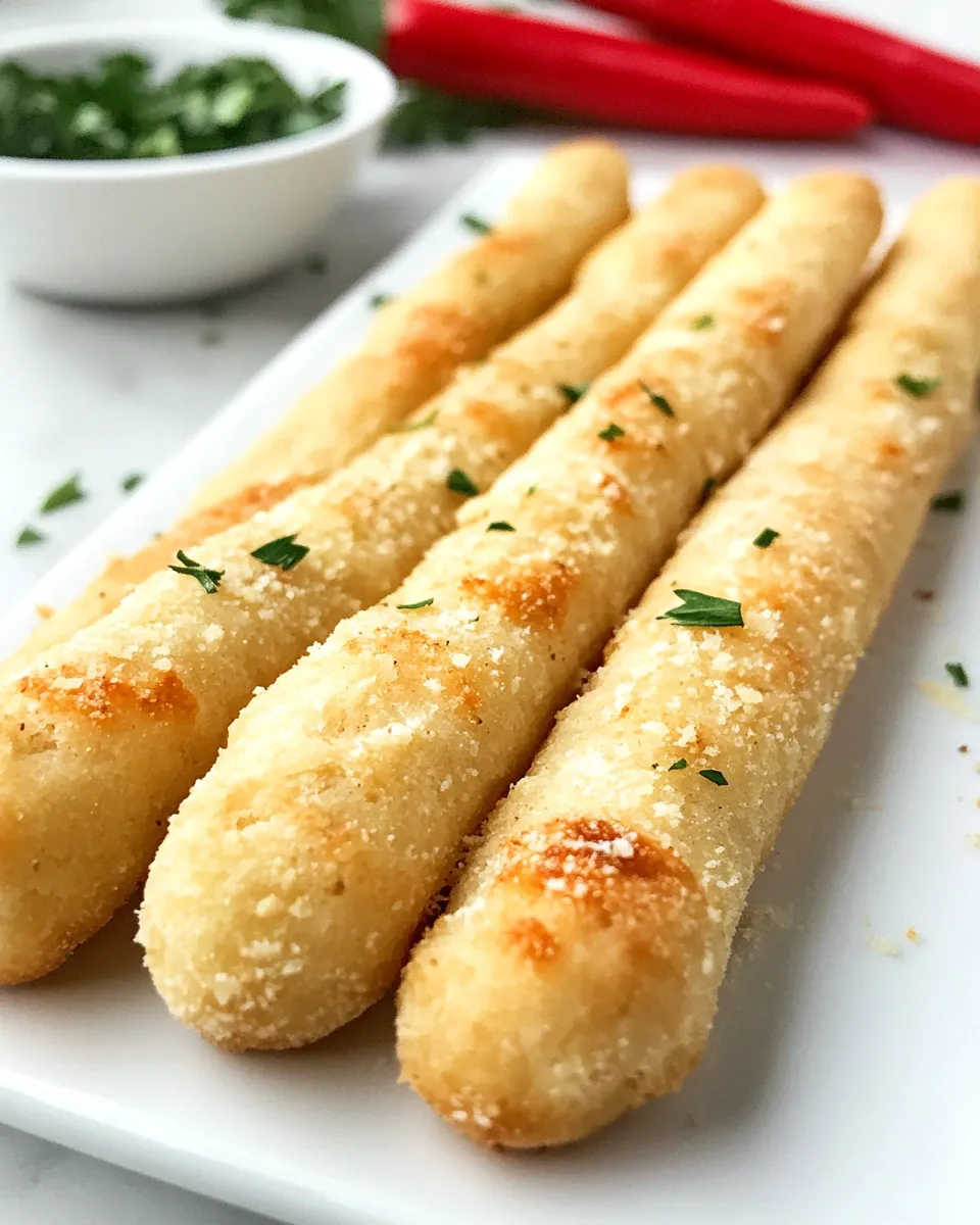 Quick 2 Ingredient Dough Garlic Breadsticks shot