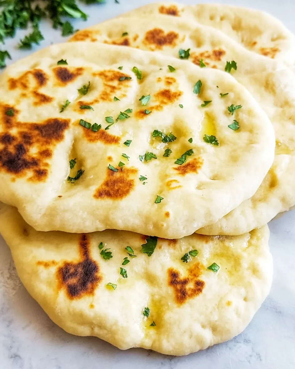 Delicious 2 Ingredient Dough Naan (No yeast!) image