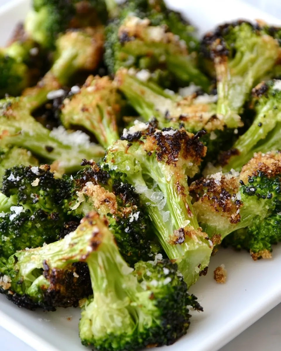 Quick 3-Ingredient Crispy Garlic Broccoli food shot