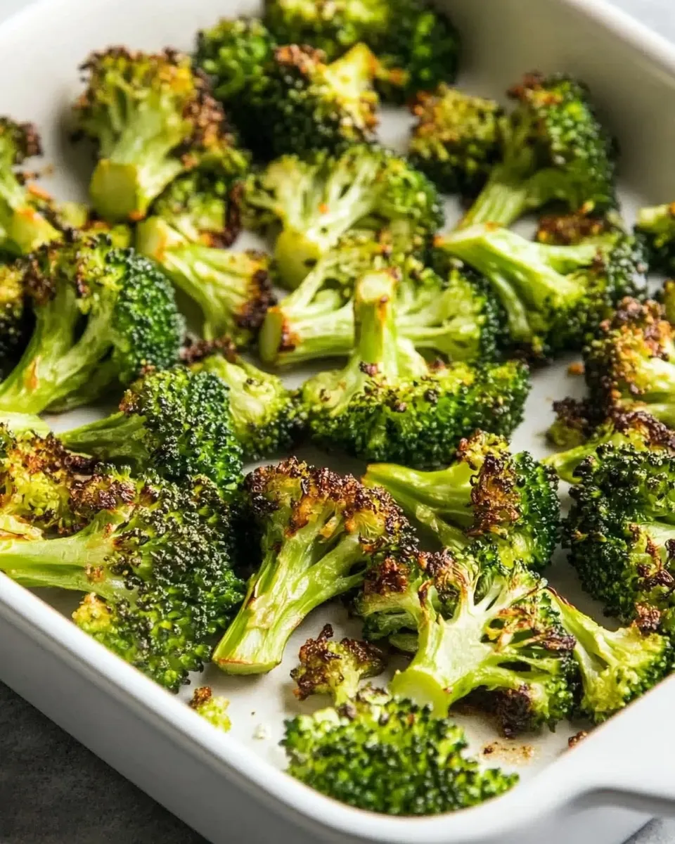 Healthy 3-Ingredient Spicy Roasted Broccoli dish photo