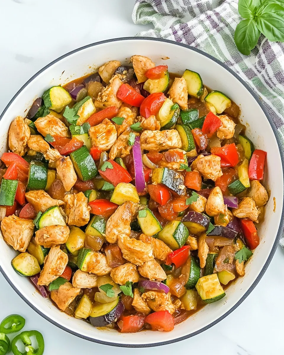 Healthy 30-Minute Mexican Chicken and Zucchini Skillet shot
