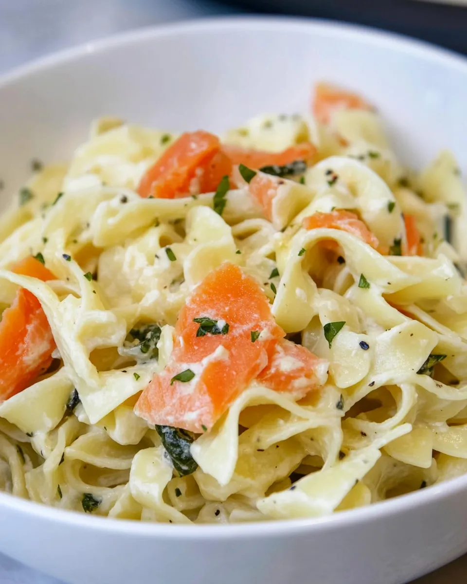 Easy 5 Ingredient Smoked Salmon Pasta (10 minute supper) photo