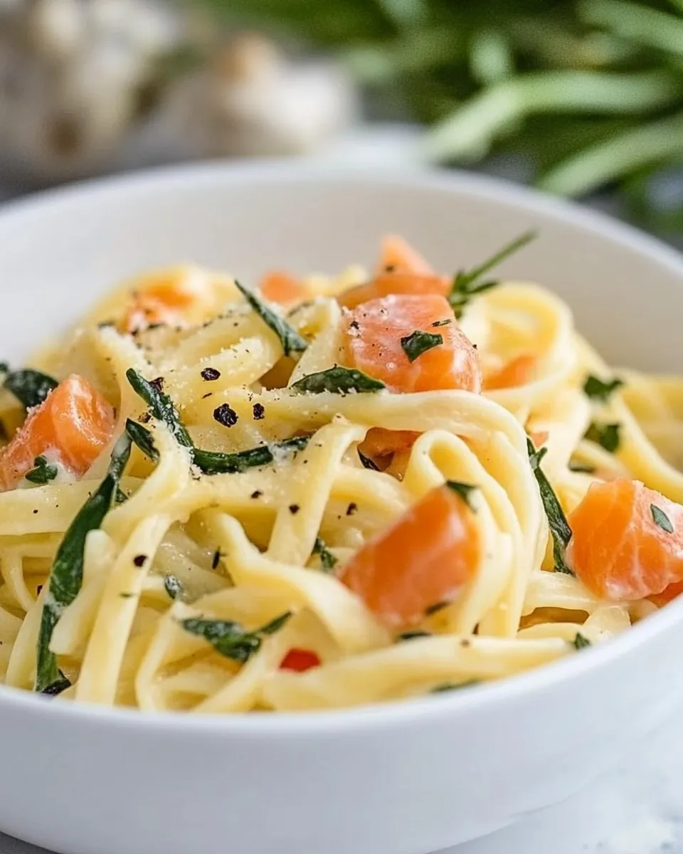 Healthy 5 Ingredient Smoked Salmon Pasta (10 minute supper) dish photo