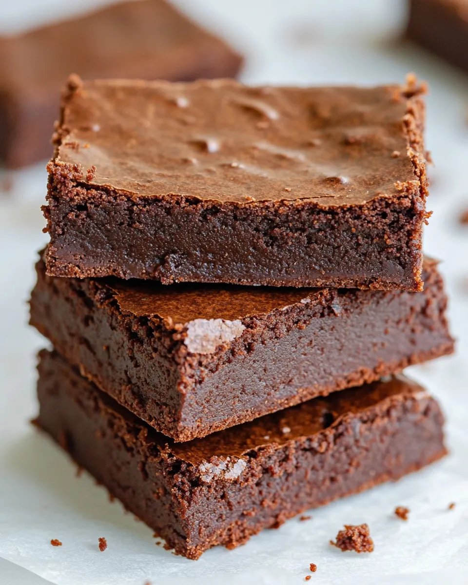 Delicious 6-Ingredient Flourless Protein Brownies shot