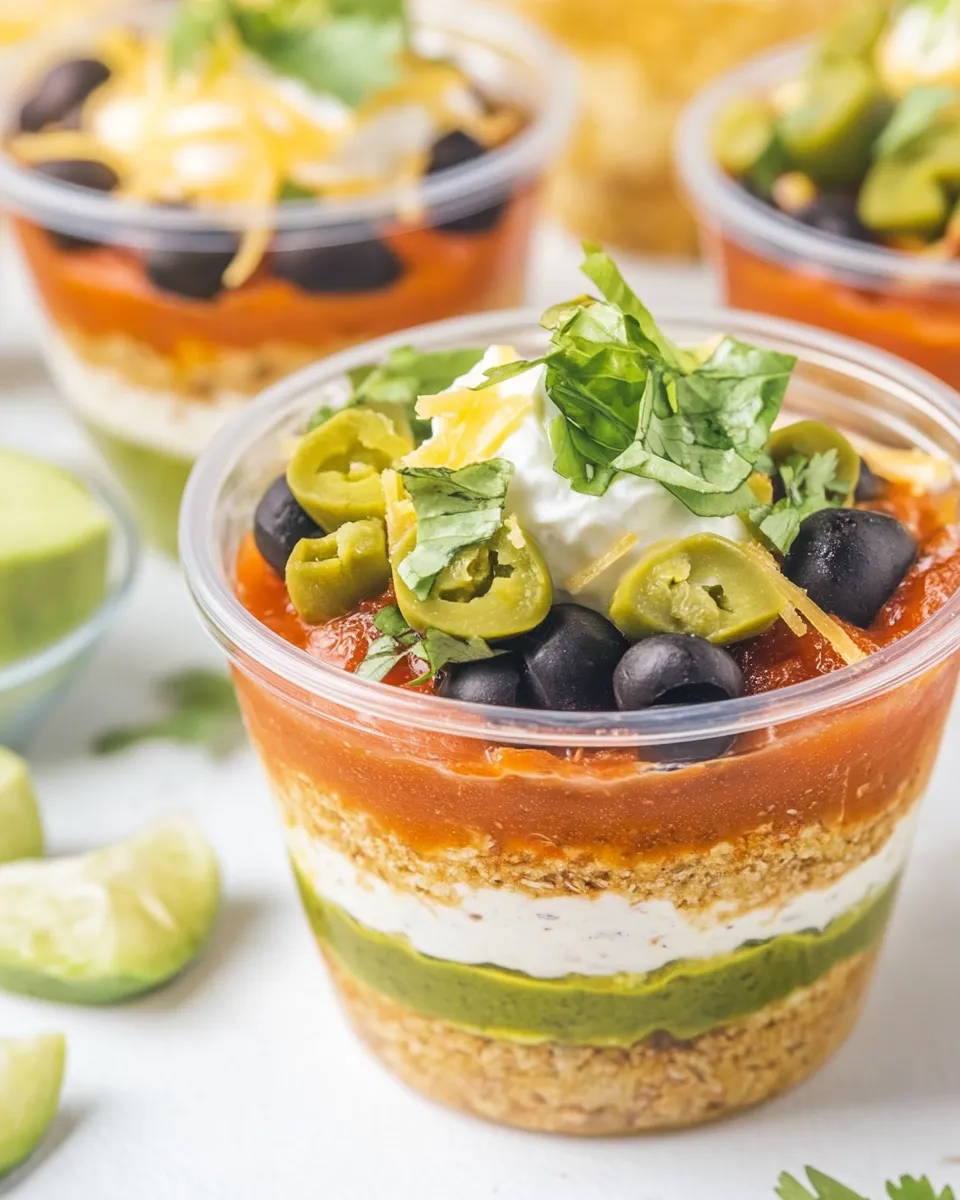 Easy 7 Layer Dip Cups recipe photo