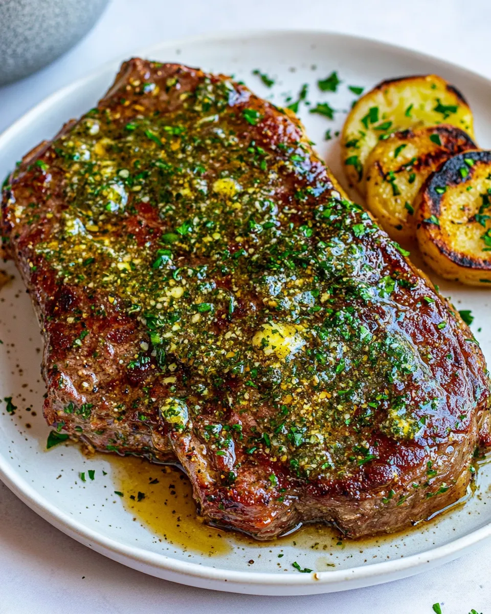 Homemade Air Fried Steak with Garlic Butter photo