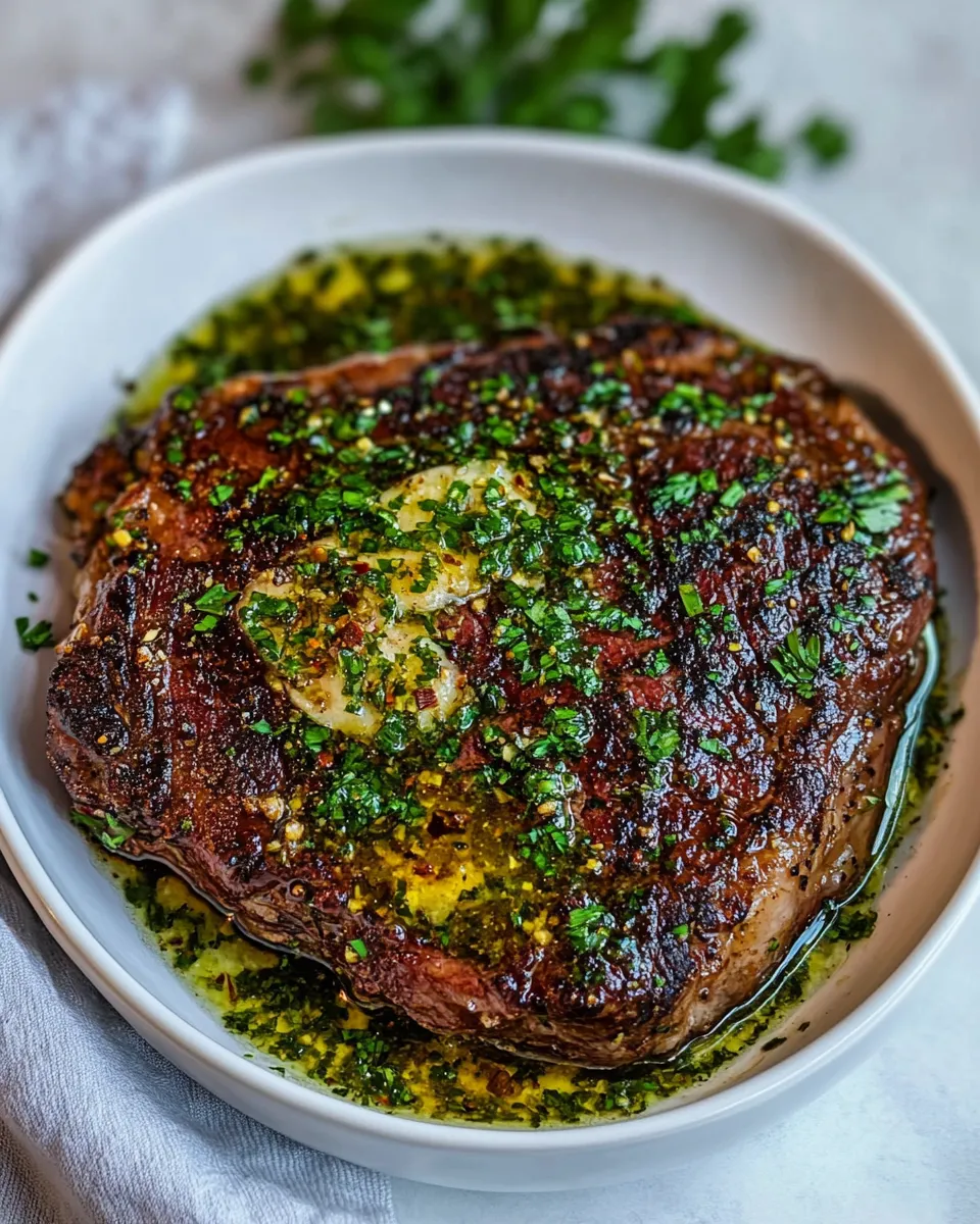 Easy Air Fried Steak with Garlic Butter image