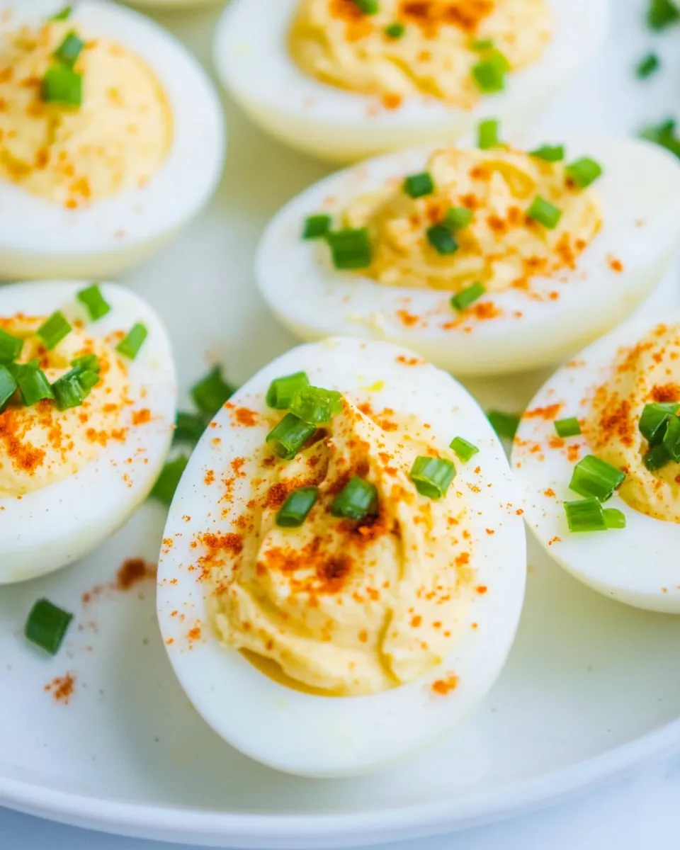 Easy Air Fryer Deviled Hard Boiled Eggs Recipe shot