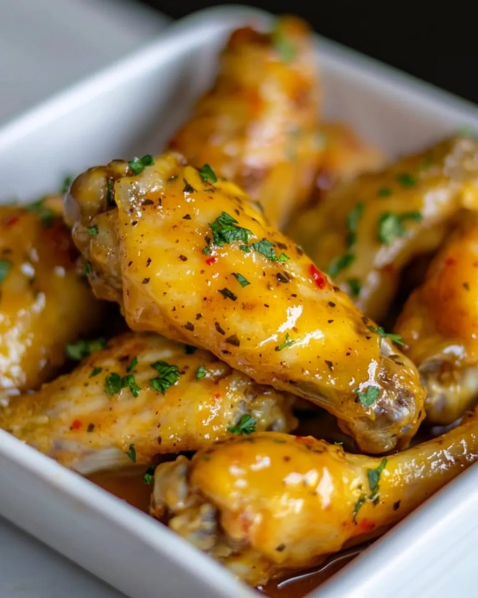Quick Air Fryer Honey Mustard Chicken Wings food shot