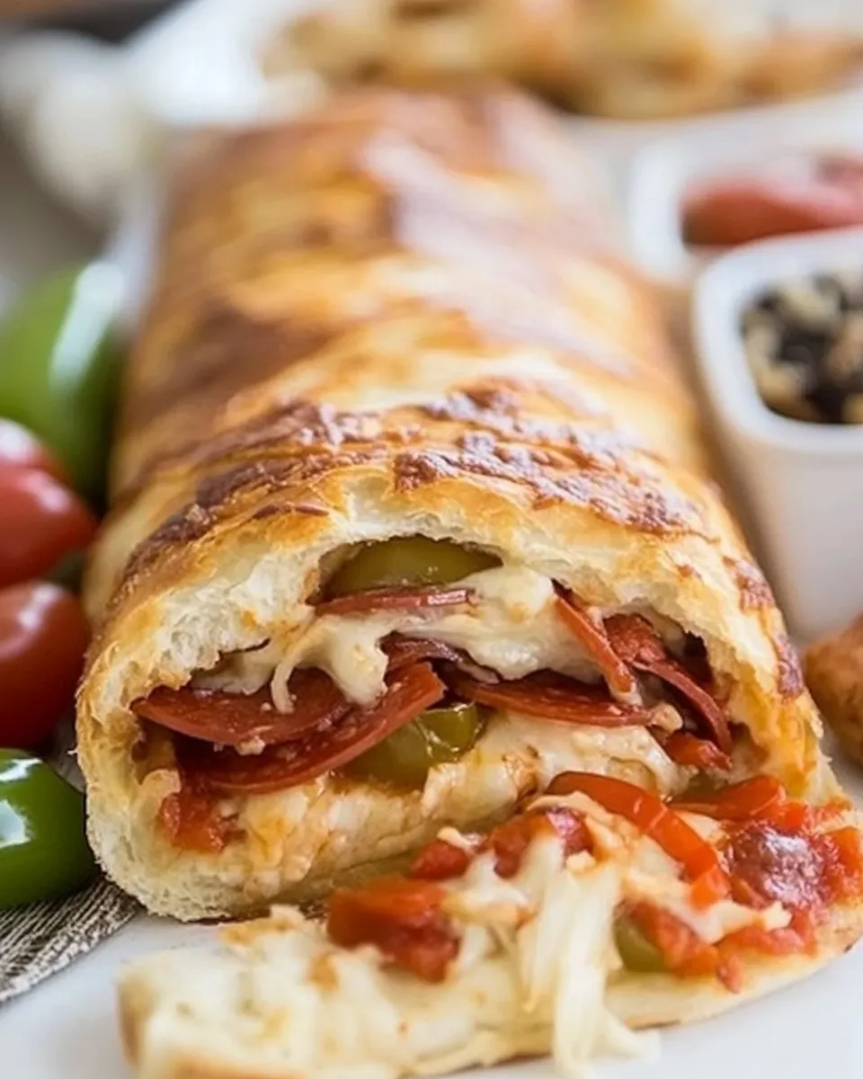 Homemade Air Fryer Pepperoni and Peppers Stromboli photo