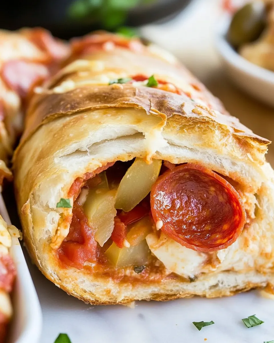 Easy Air Fryer Pepperoni and Peppers Stromboli recipe photo