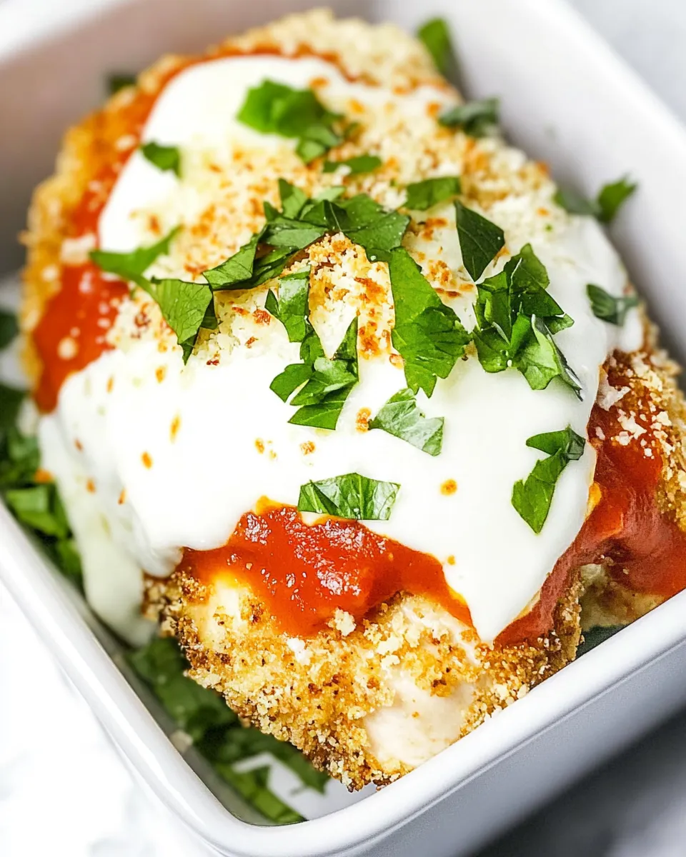 Healthy Air Fryer Stuffed Chicken Parmesan shot