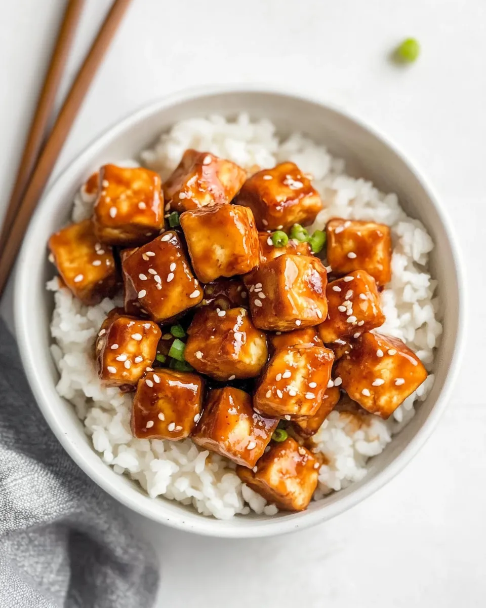 Savory Air Fryer Sweet Chili Tofu recipe image