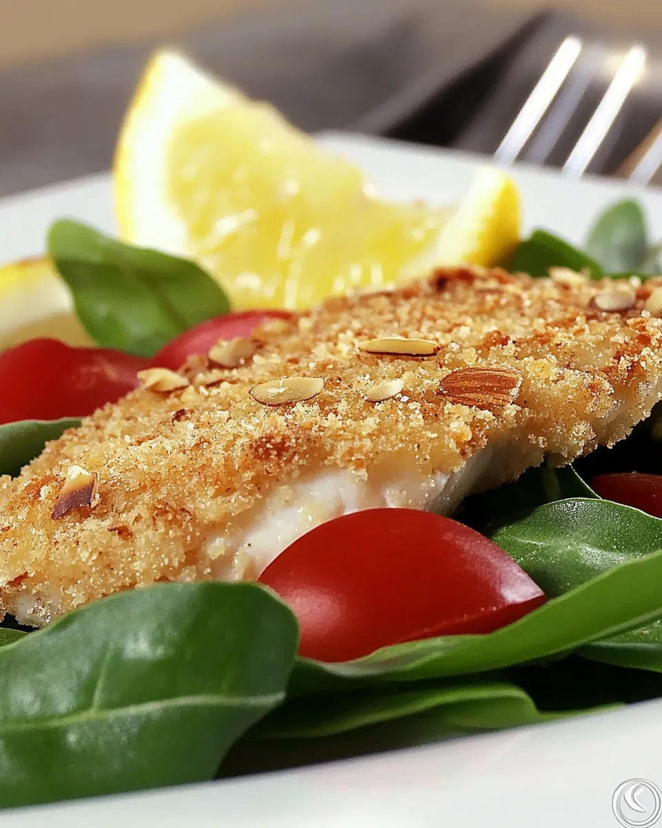 Healthy Almond Crusted Tilapia shot