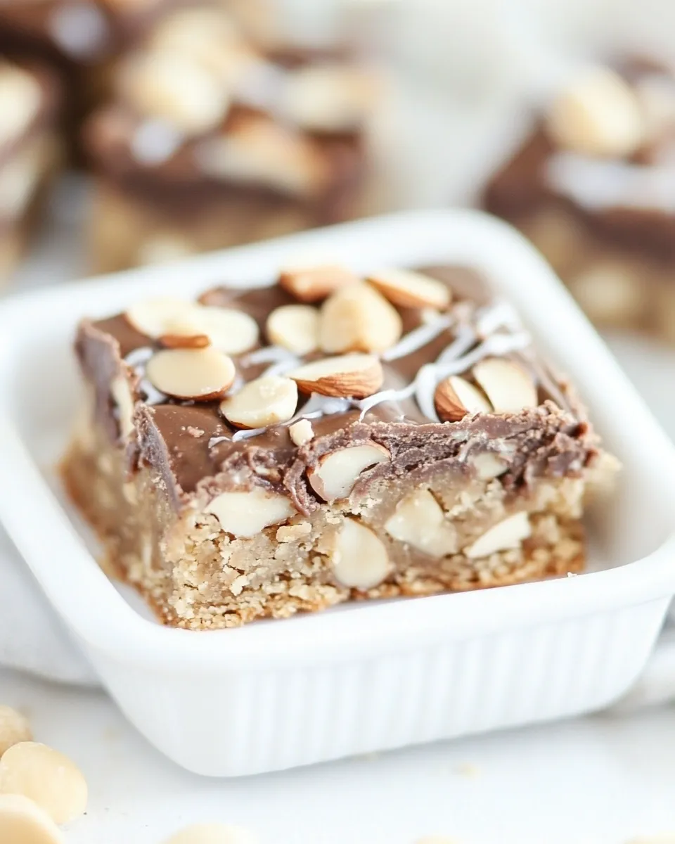 Homemade Almond Joy Peanut Butter Cookie Bars photo