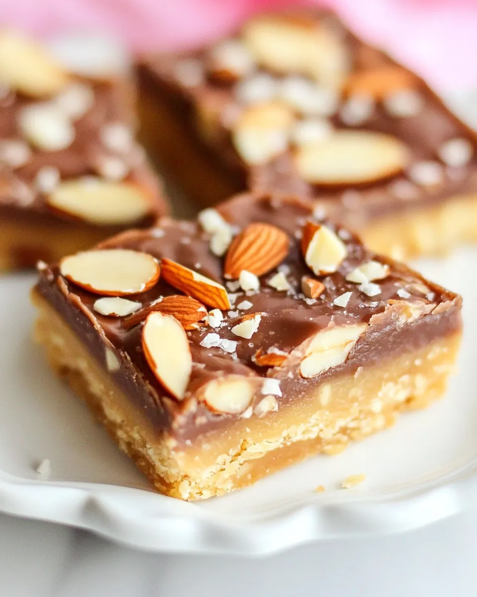 Delicious Almond Roca Bars shot