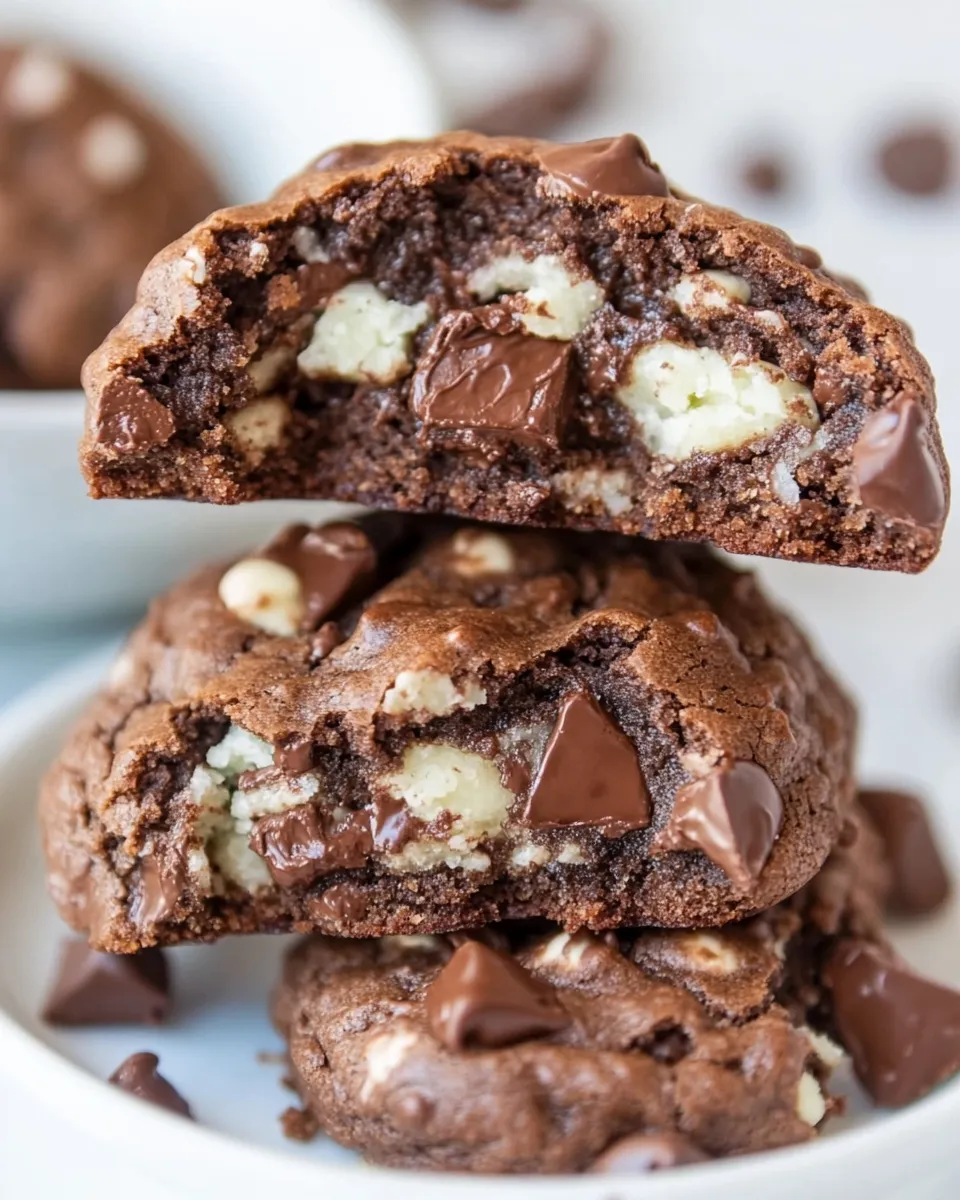 Delicious Andes Mint Chip Soft Fudgy Chocolate Cookies shot