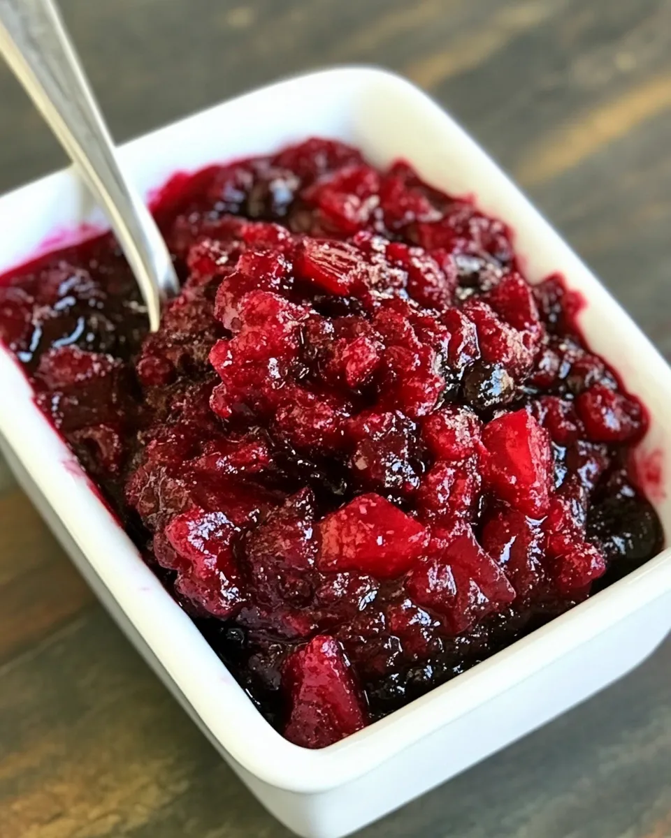 Delicious Apple Cinnamon Cranberry Sauce shot