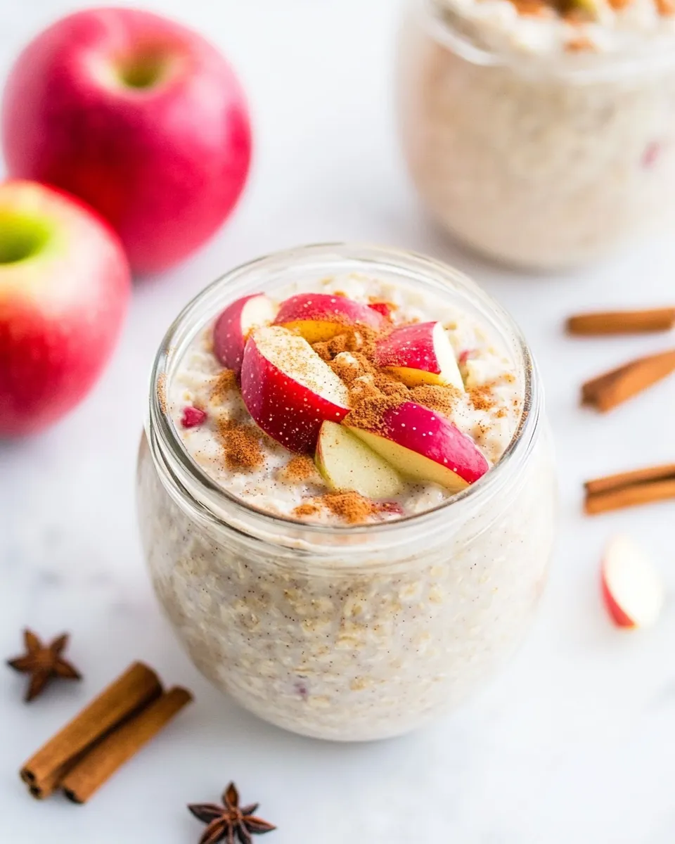 Delicious Apple Cinnamon Overnight Oats shot