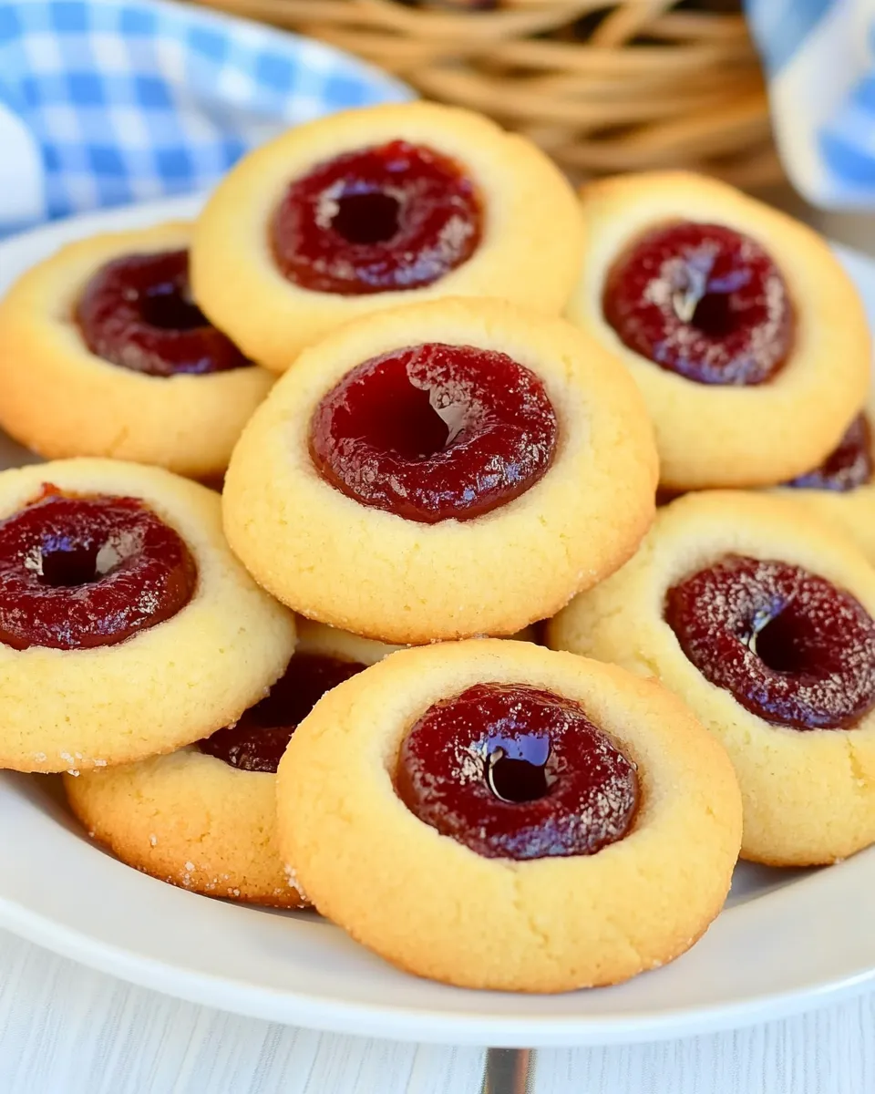 Classic Apricot Jam Thumbprint Cookies image