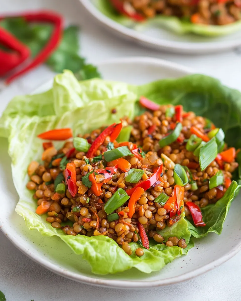 Homemade Asian Lentil Lettuce Wraps photo