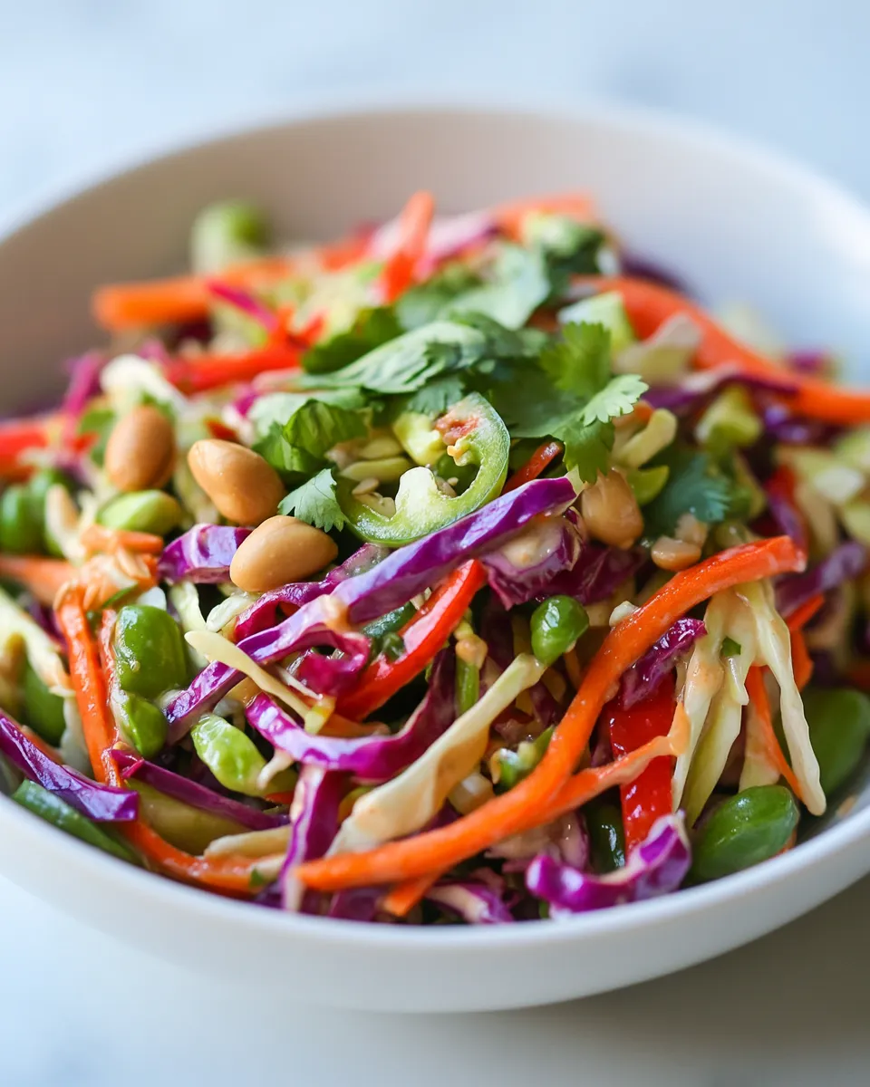 Easy Asian Slaw with Ginger Peanut Dressing photo