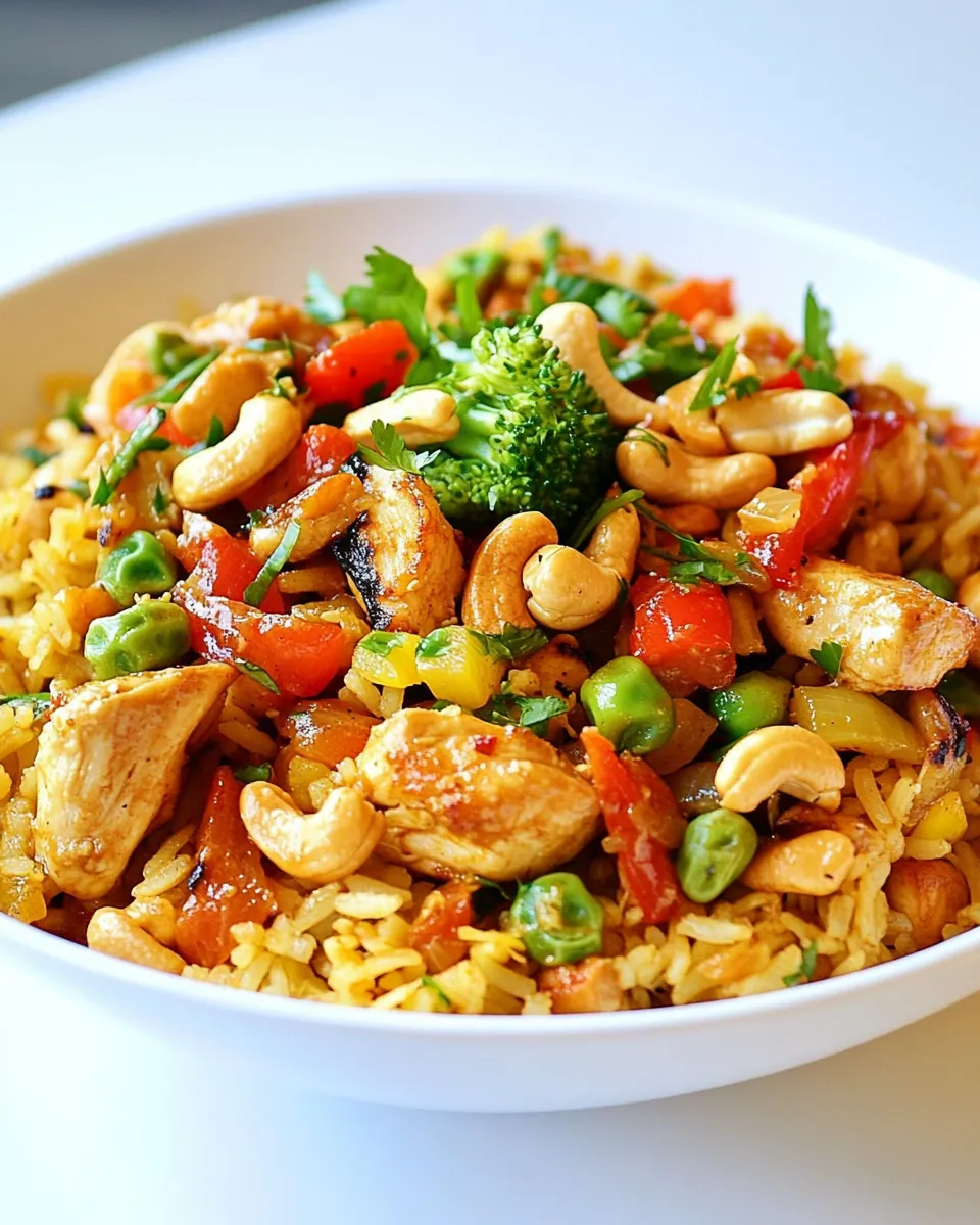 Delicious Asian Stir-Fry with Cashews & Chicken shot