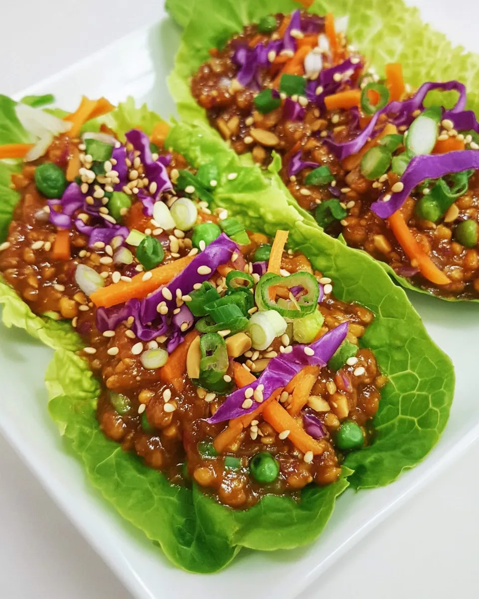 Classic Asian Vegetable Lettuce Wrap with Peanut Sauce image