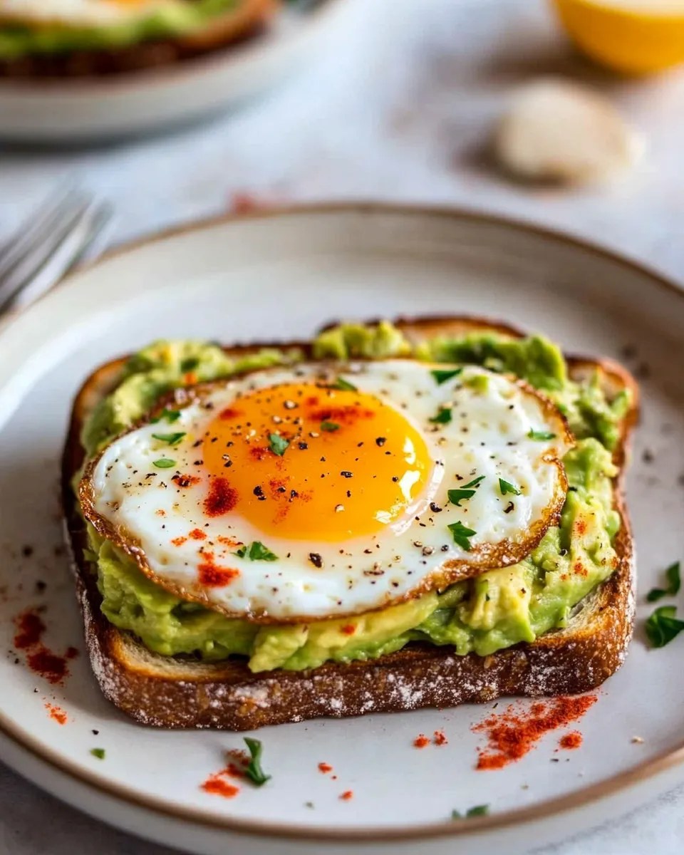 Delicious Avocado Toast with Egg shot