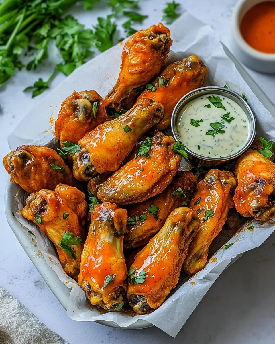 Delicious Baked Buffalo Chicken Wings shot