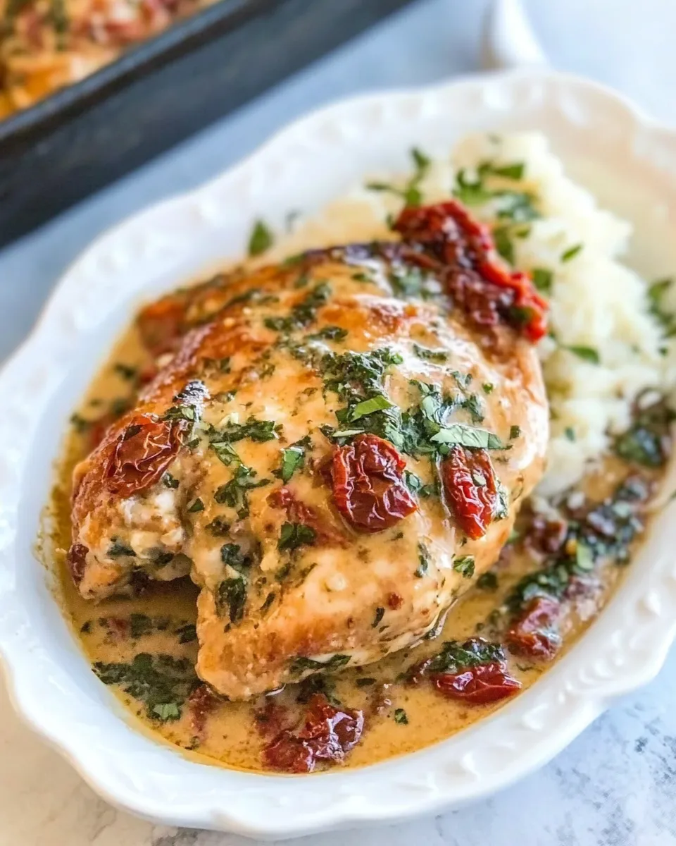 Homemade Baked Creamy Sun-Dried Tomato Chicken photo