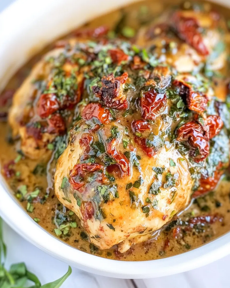 Savory Baked Creamy Sun-Dried Tomato Chicken shot