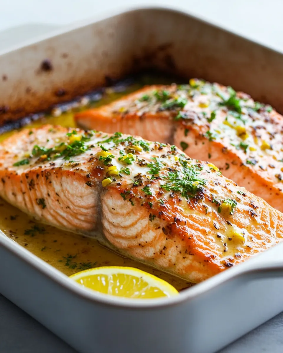 Healthy Baked Garlic Butter Salmon recipe photo