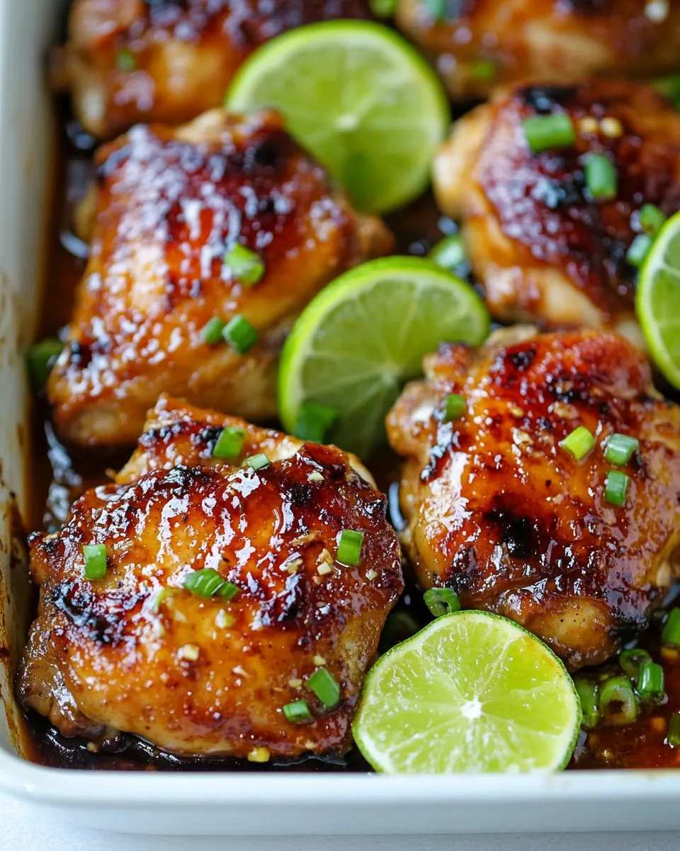 Savory Baked Honey Lime Chicken Thighs dish photo