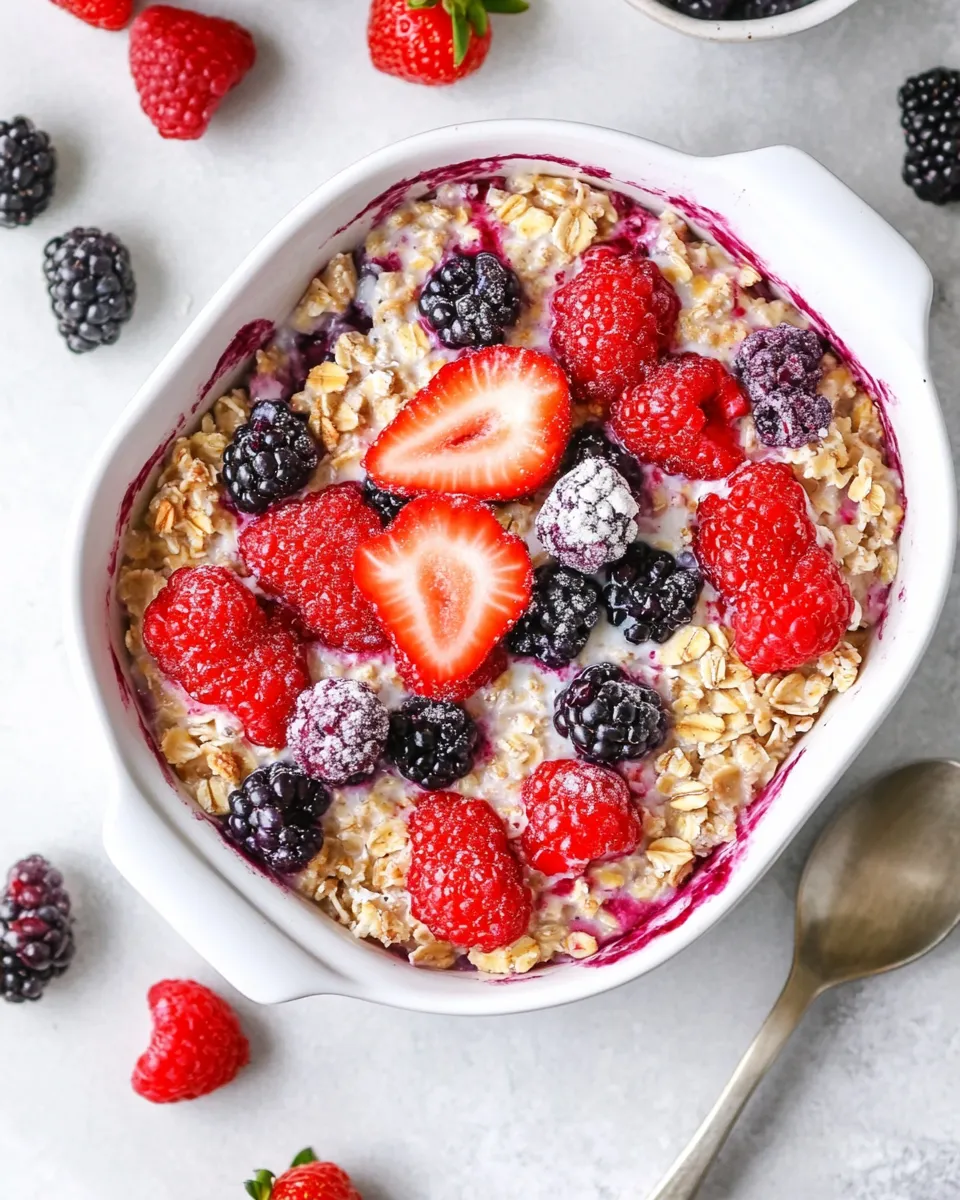 Delicious Baked Oatmeal with Berries (TikTok Viral!) image