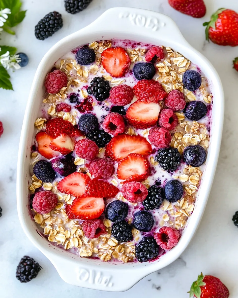 Easy Baked Oatmeal with Berries (TikTok Viral!) recipe photo
