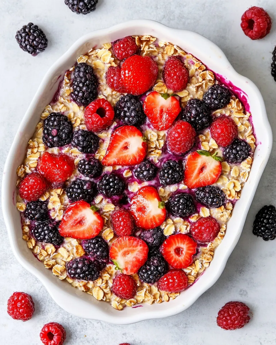Best Baked Oatmeal with Berries (TikTok Viral!) shot