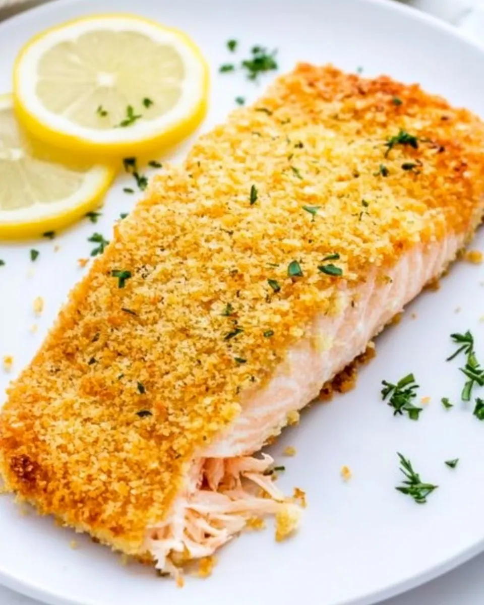 Easy Baked Panko Breaded Salmon recipe image