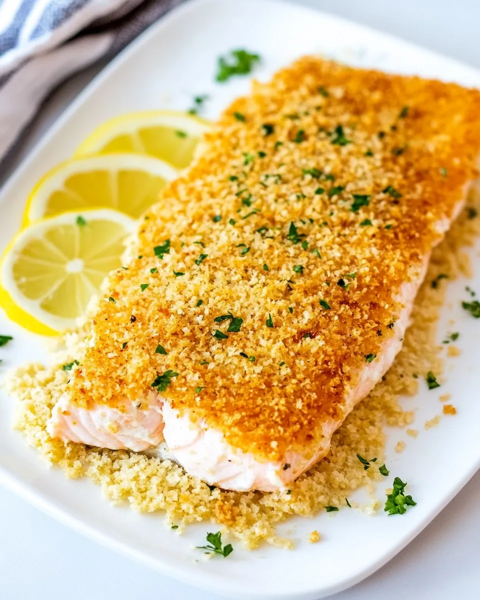 Healthy Baked Panko Breaded Salmon dish photo