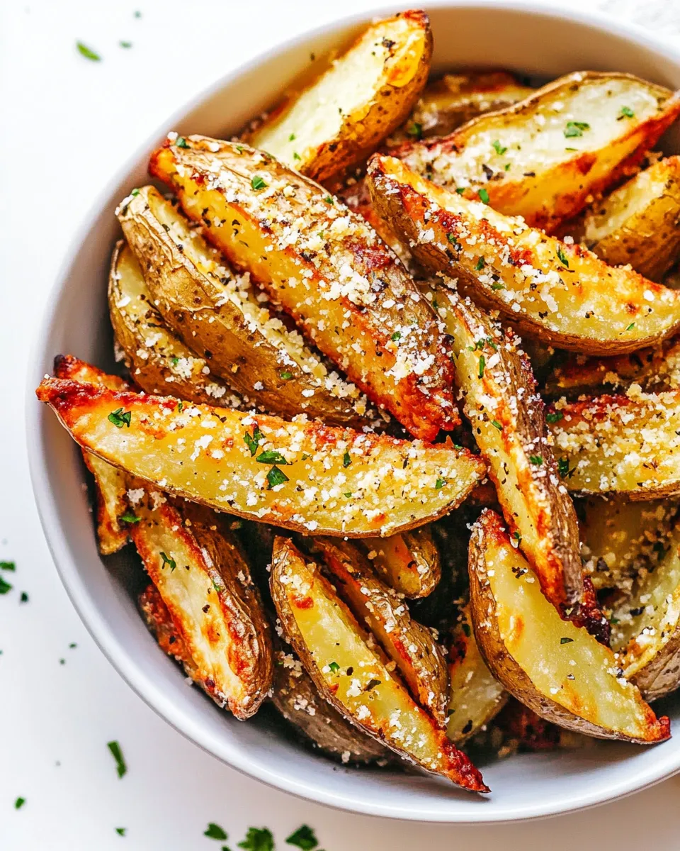 Delicious Baked Parmesan Garlic Potato Wedges image