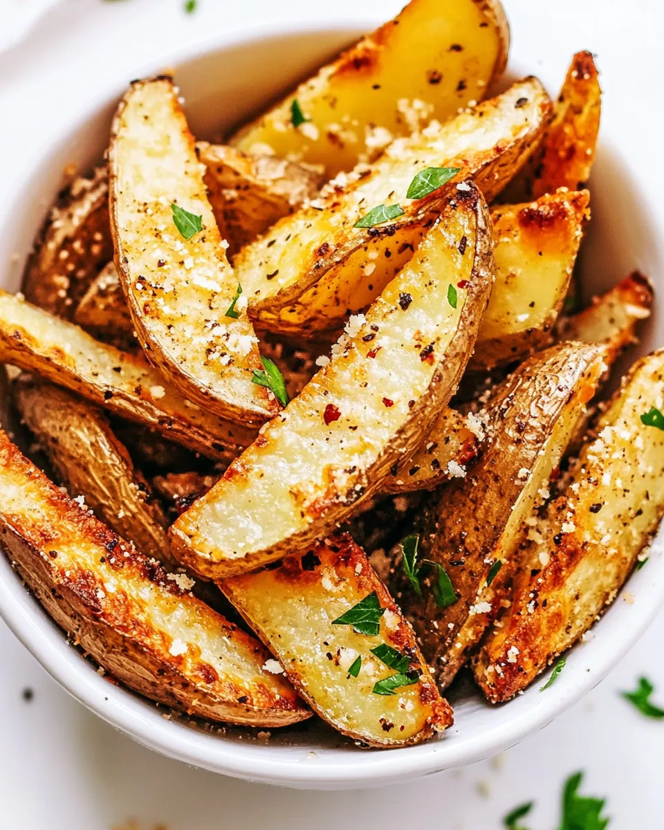 Tasty Baked Parmesan Garlic Potato Wedges shot